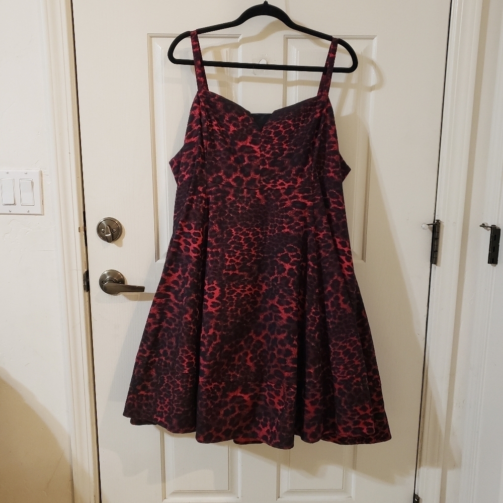 Torrid + Betsey Johnson Pink and Black Leopard Print Dress